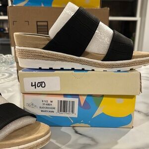 Black and White Sandals